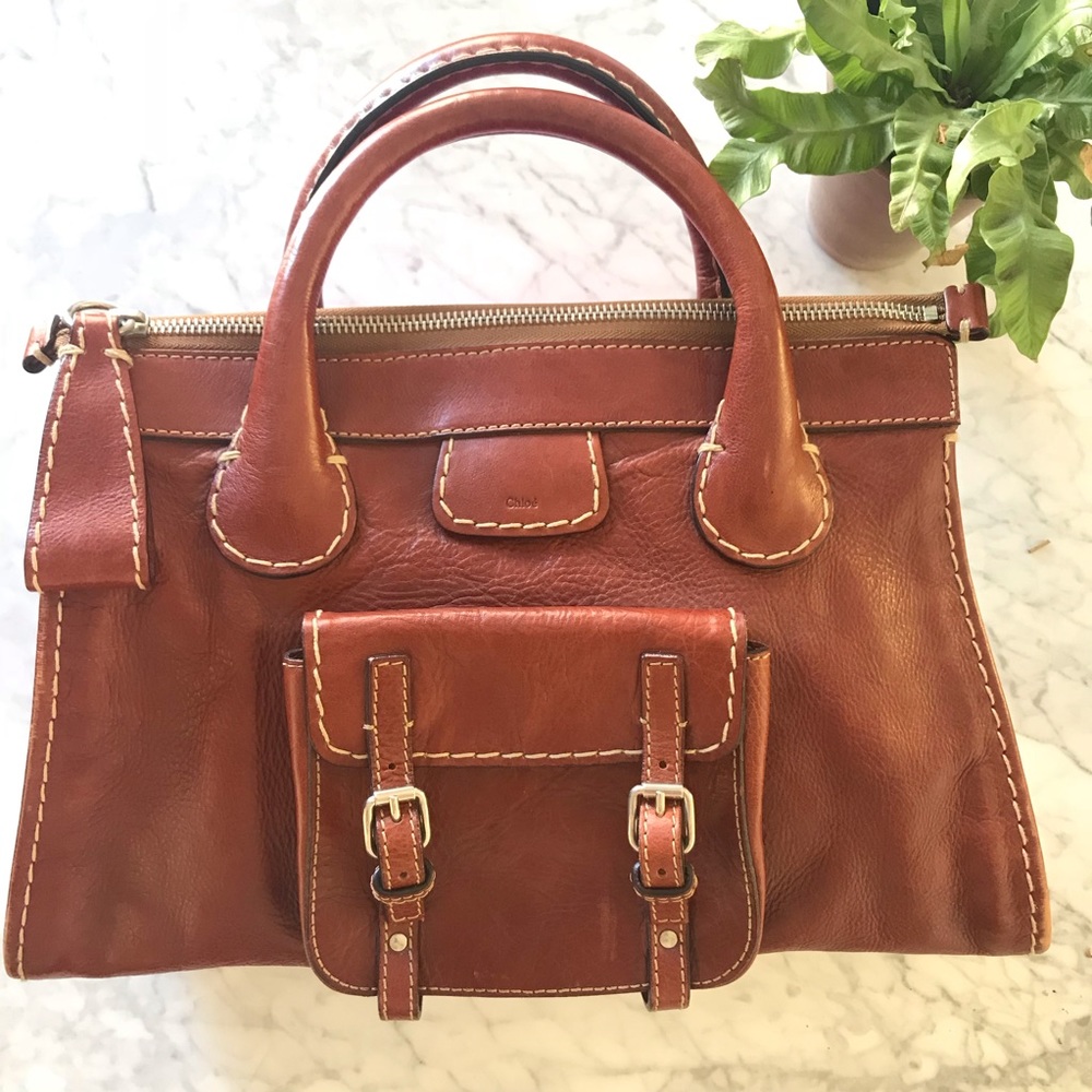 Chloe Brown Leather Satchel